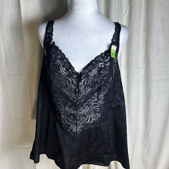 NWT vintage Vanity Fair Black Lace Camisole Size 46 - Picture 10 of 12